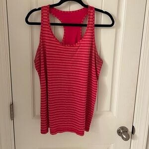 Danskin Vibrant Pink Striped Tank Top